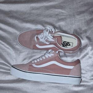 Vans Women's Blush and White Sneakers